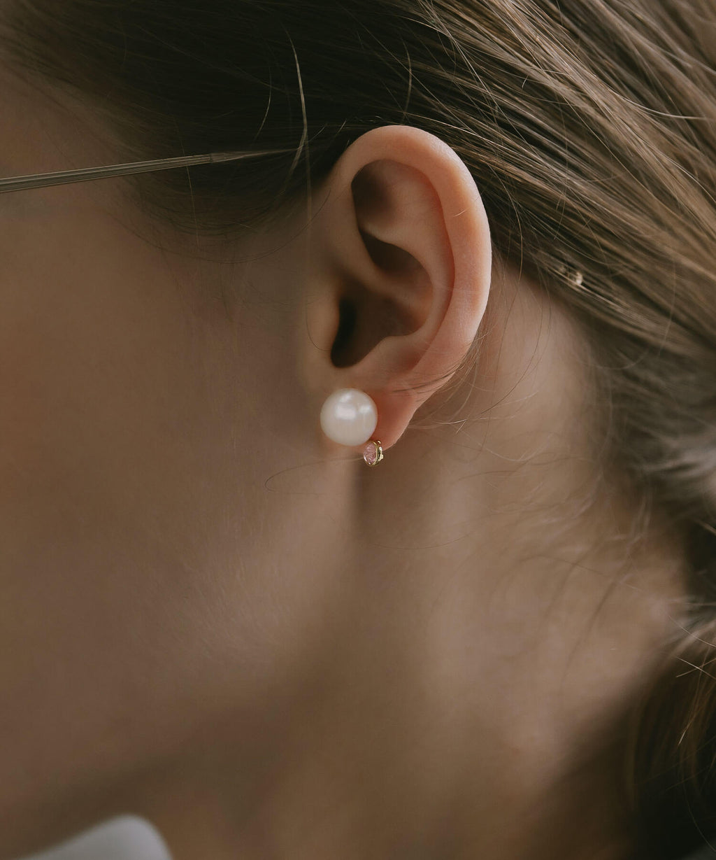 10K Gold Pearl and Gemstone Drop Earrings | PERLE-STILLA