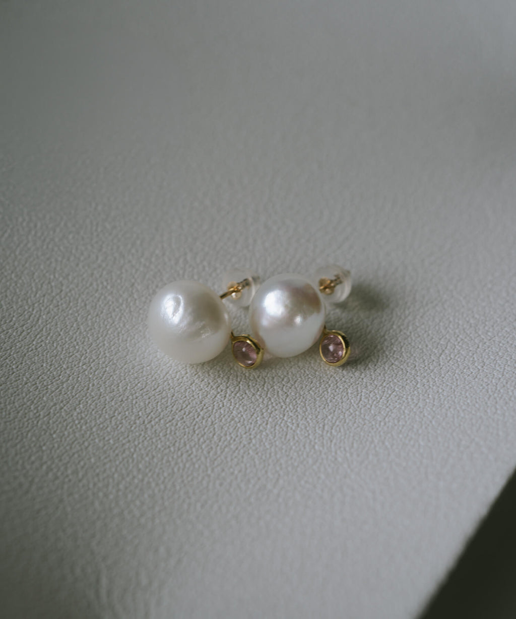 10K Gold Pearl and Gemstone Drop Earrings | PERLE-STILLA