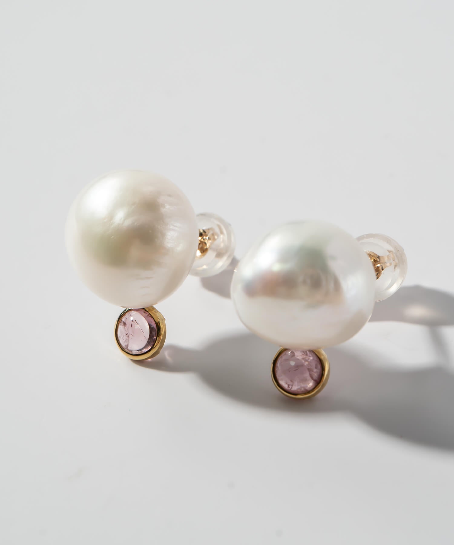 10K Gold Pearl and Gemstone Drop Earrings | PERLE-STILLA