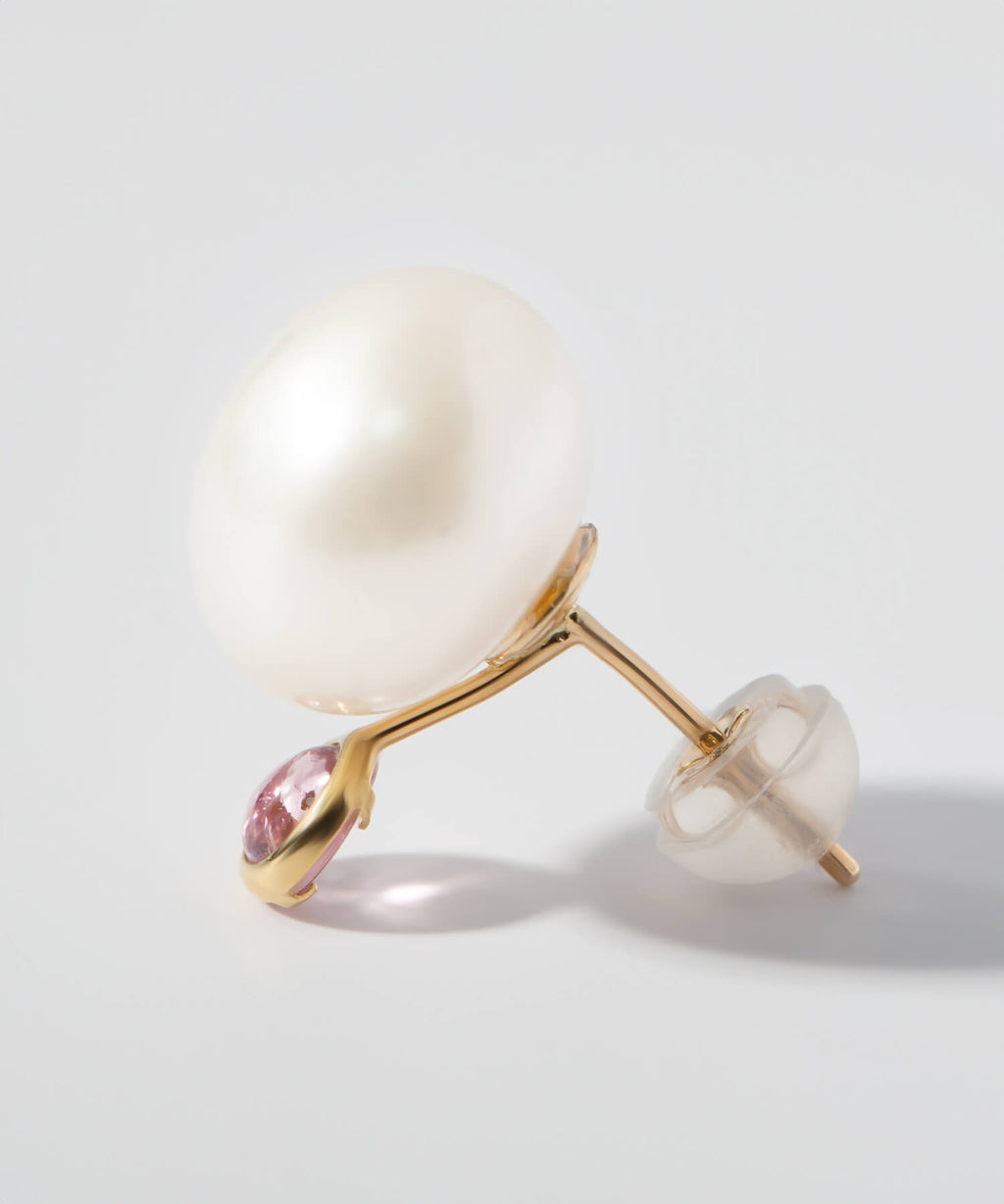 10K Gold Pearl and Gemstone Drop Earrings | PERLE-STILLA