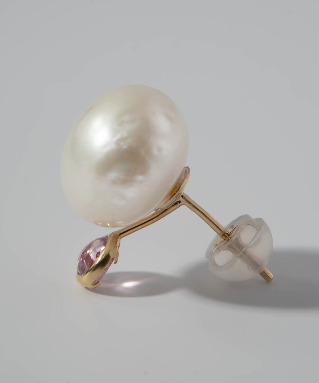 10K Gold Pearl and Gemstone Drop Earrings | PERLE-STILLA
