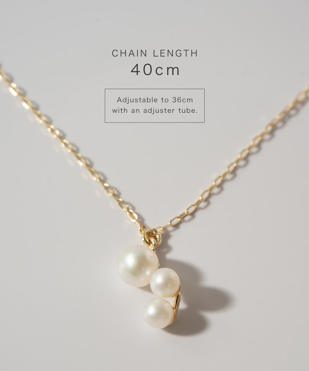 10K Gold Triple Drop Pearls Necklace | PERLE-ECUME