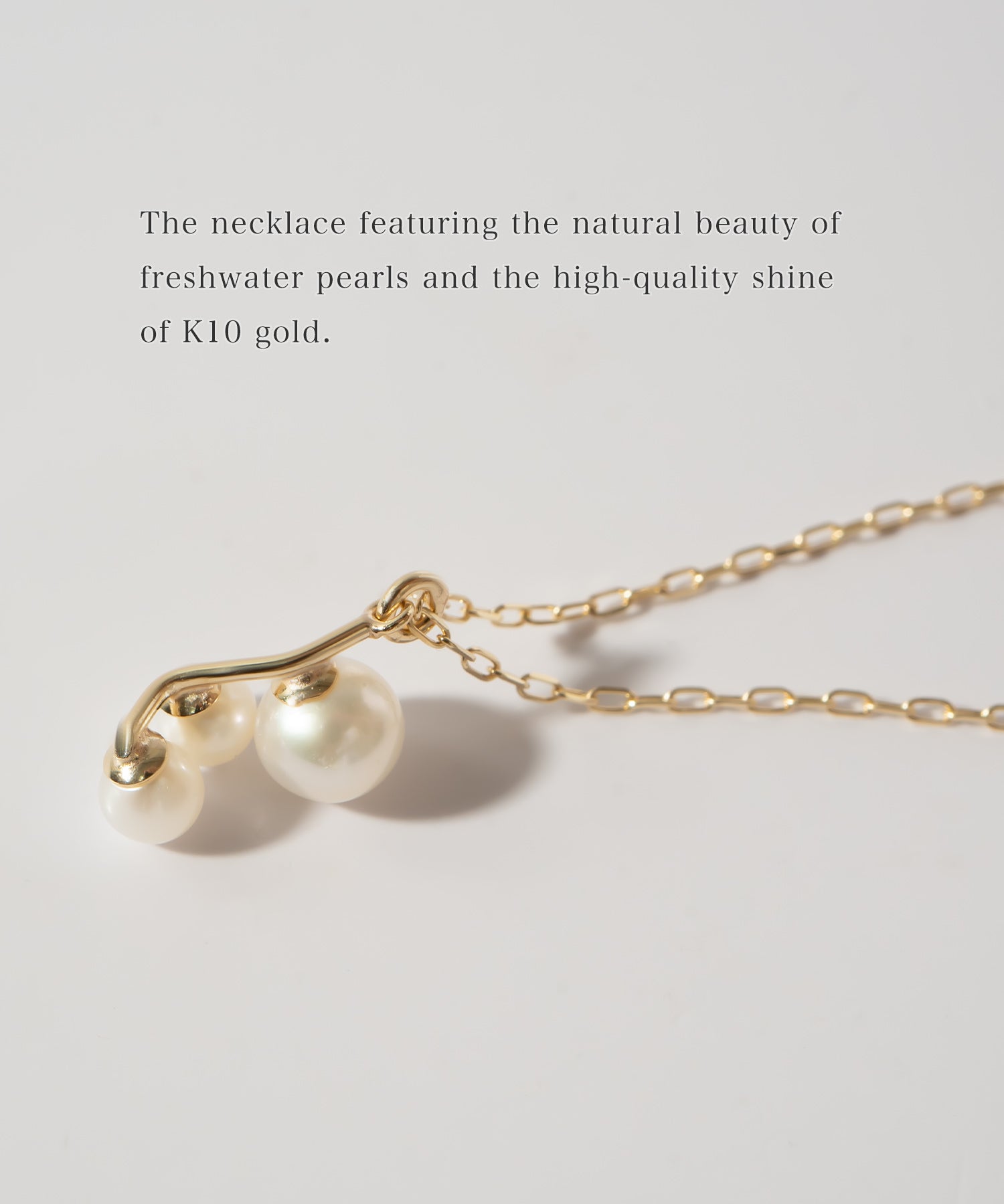 10K Gold Triple Drop Pearls Necklace | PERLE-ECUME