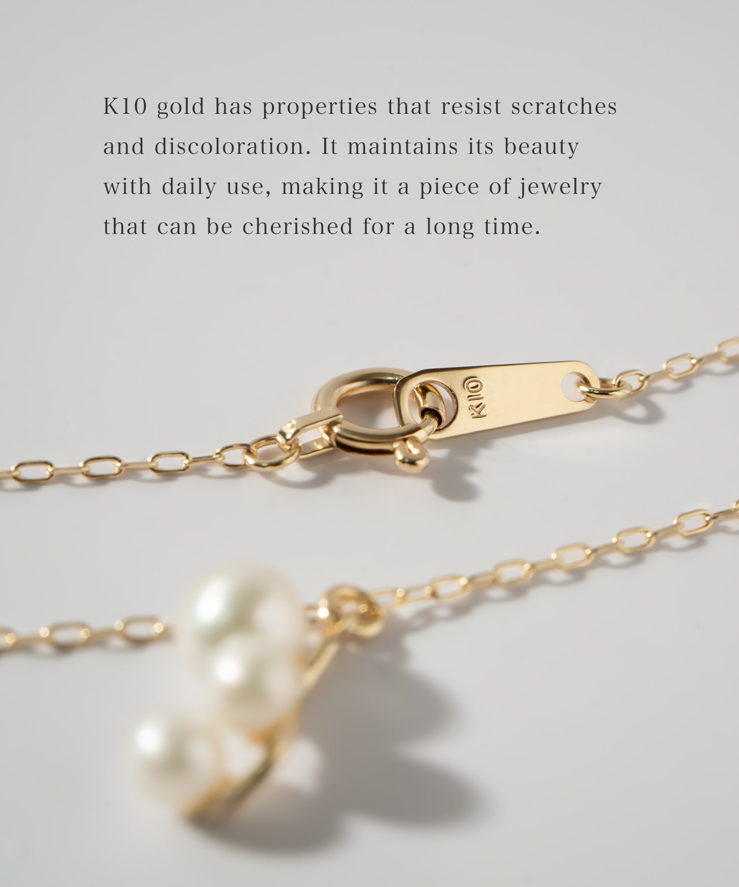 10K Gold Triple Drop Pearls Necklace | PERLE-ECUME