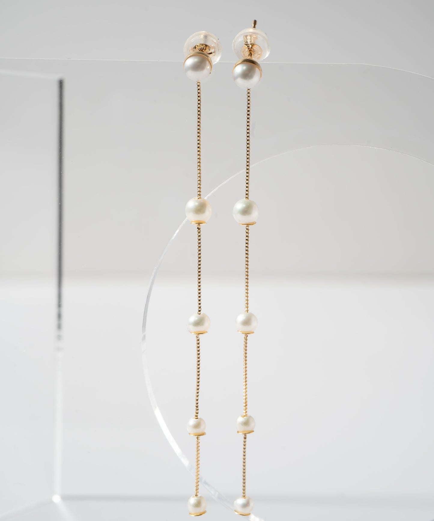 K10 Pearl Dangle Threader Earrings | PERLE-QUINT