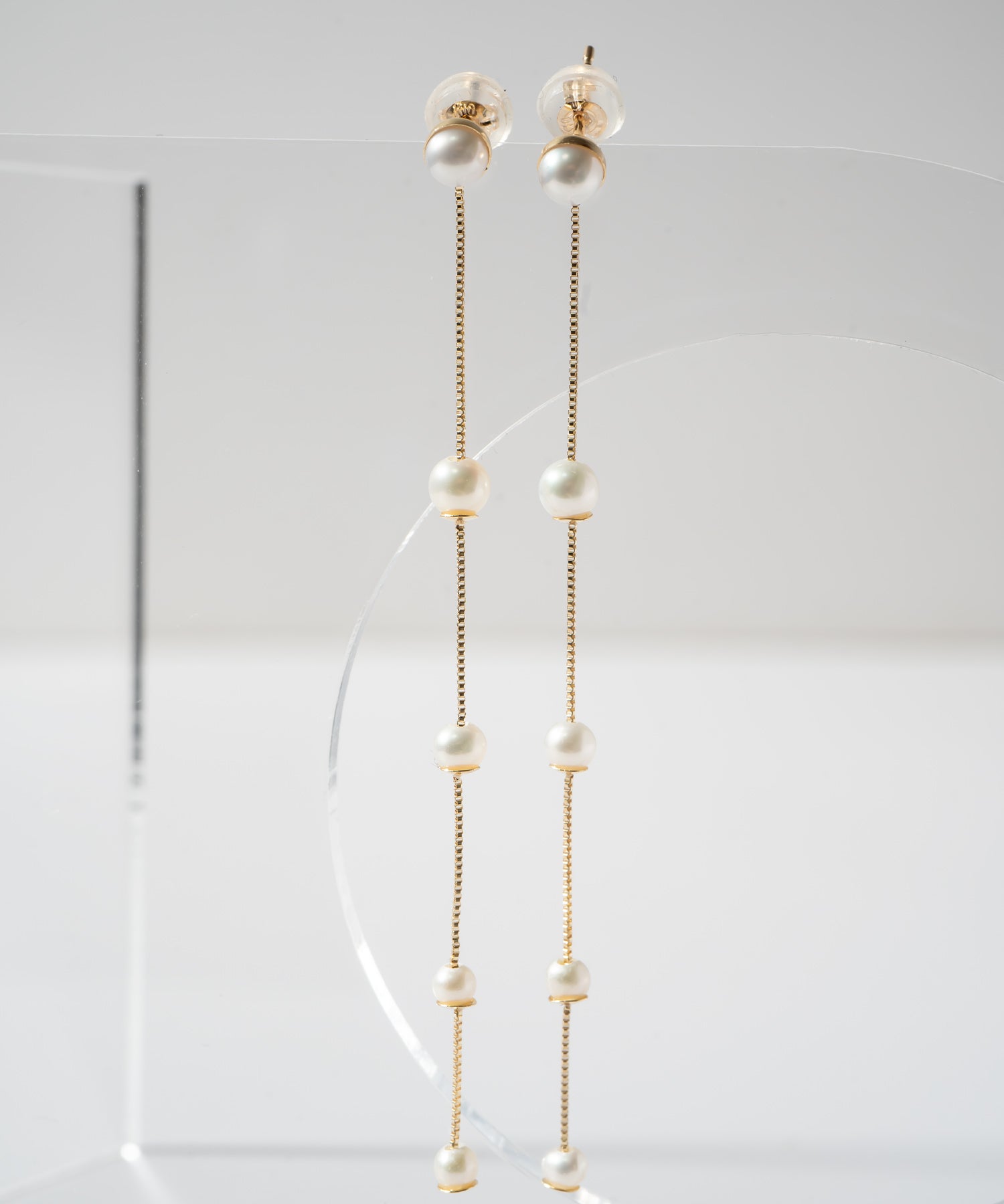 10K Gold Pearl Dangle Threader Earrings | PERLE-QUINT