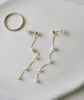 10K Gold Pearl Dangle Threader Earrings | PERLE-QUINT
