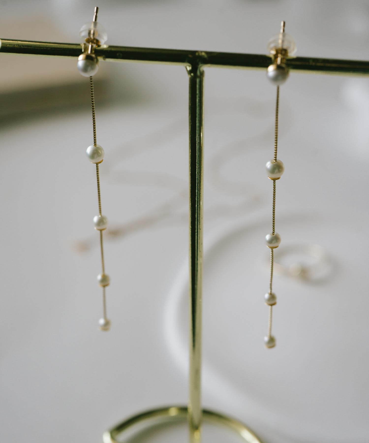 10K Gold Pearl Dangle Threader Earrings | PERLE-QUINT