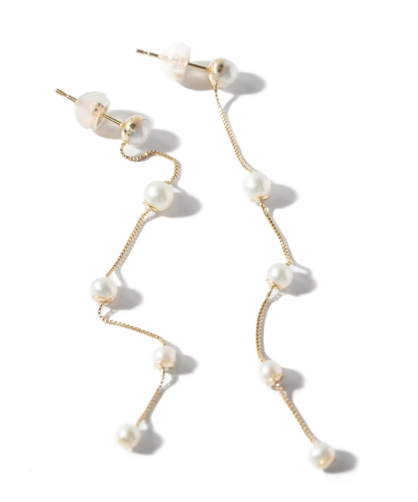 K10 Pearl Dangle Threader Earrings | PERLE-QUINT