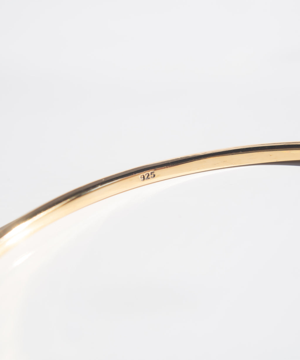 18K Gold Plated Sterling Silver Elegant Slim Plane Bangle | PIANTA