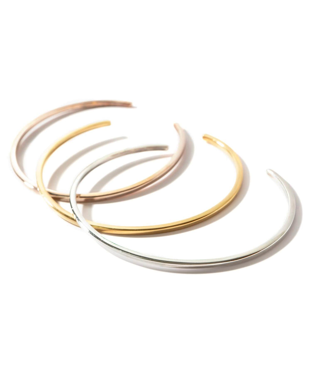 18K Gold Plated Sterling Silver Elegant Slim Plane Bangle | PIANTA