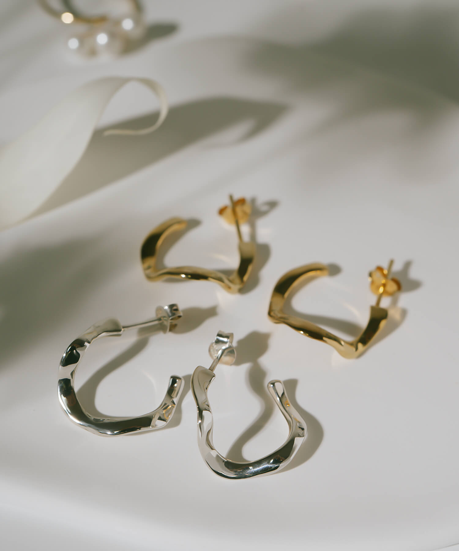 925 Sterling Silver Ripple Drop Earrings | PIELE