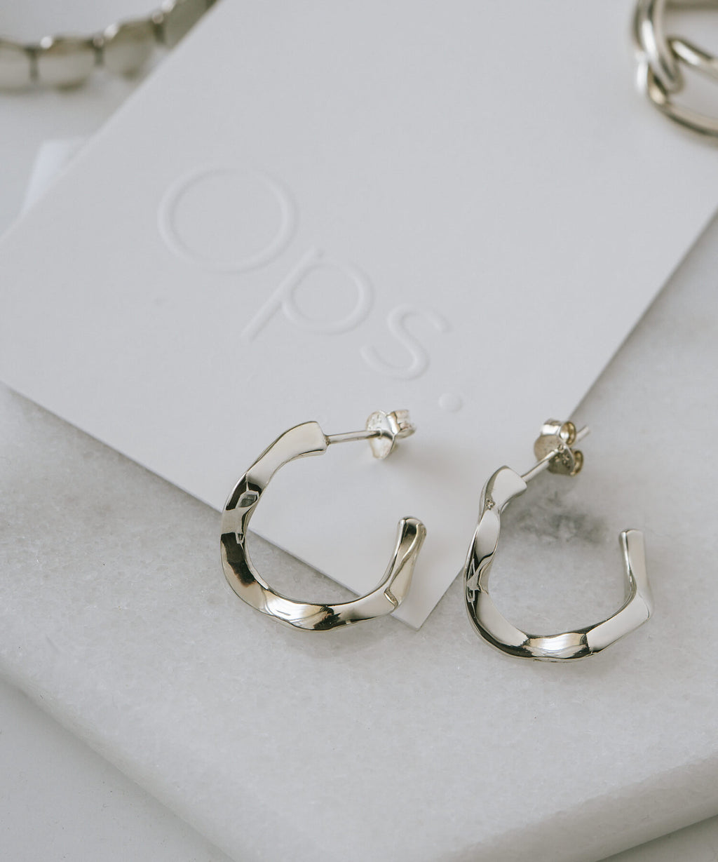 925 Sterling Silver Ripple Drop Earrings | PIELE