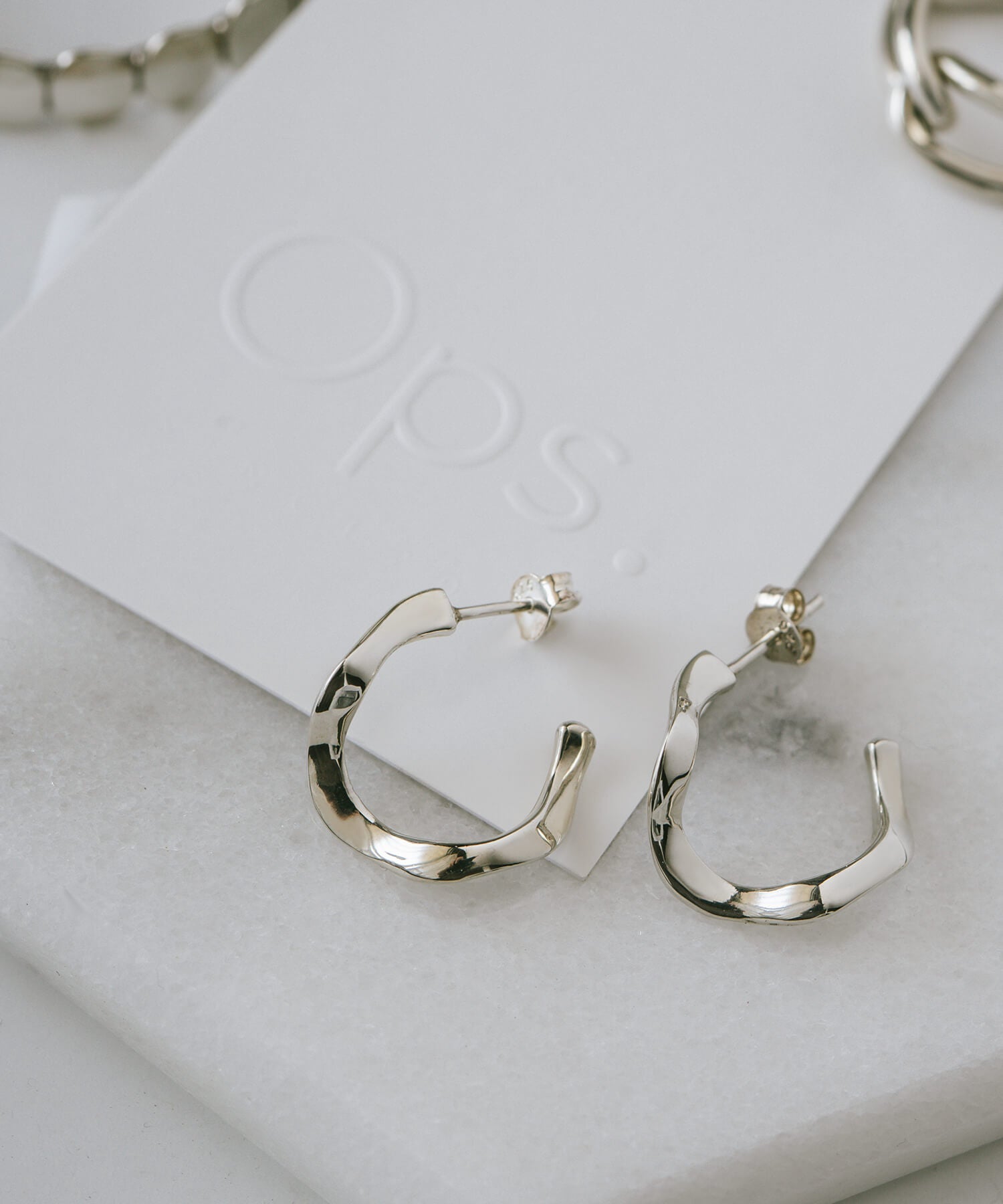 925 Sterling Silver Ripple Drop Earrings | PIELE
