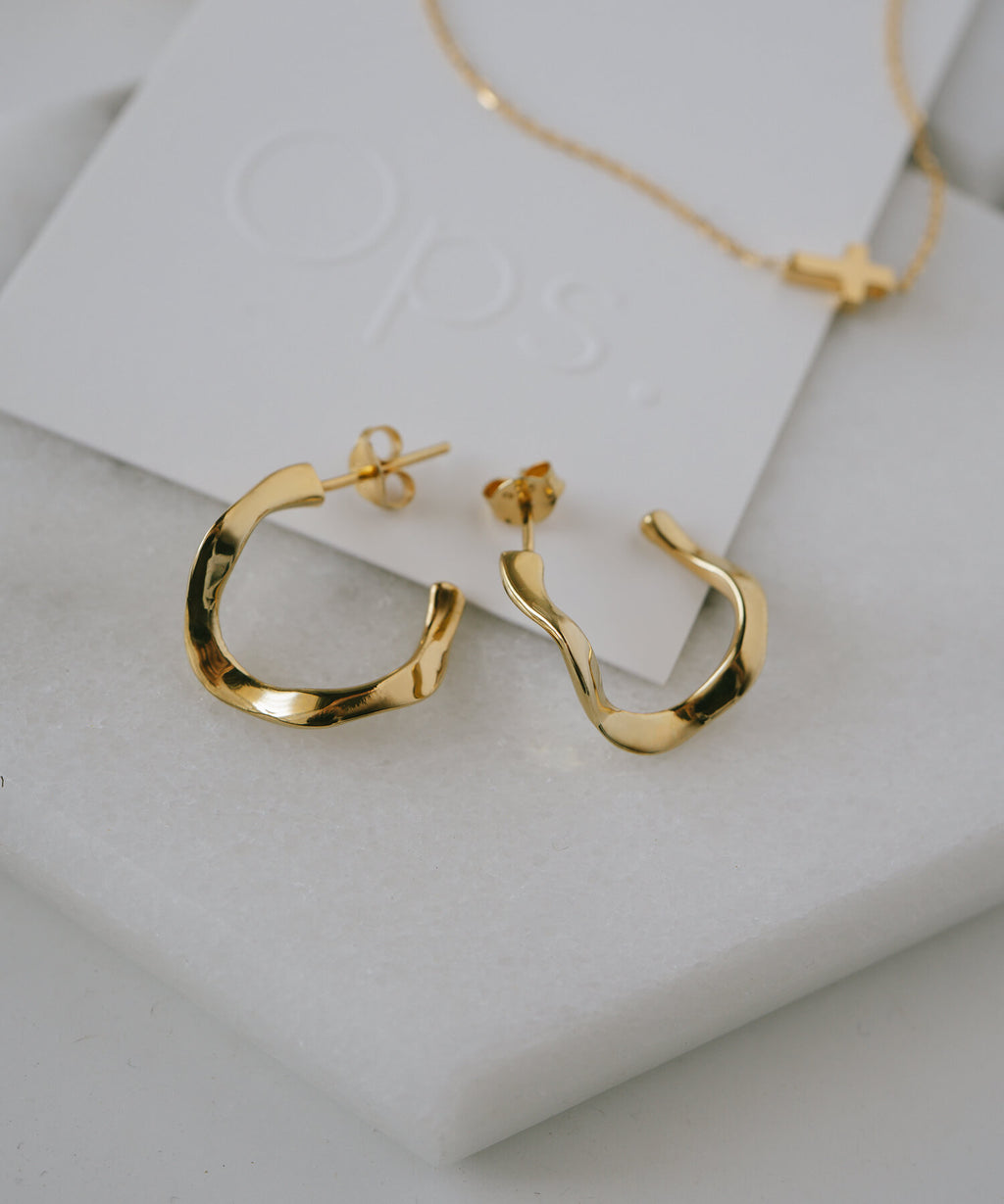 925 Sterling Silver Ripple Drop Earrings | PIELE