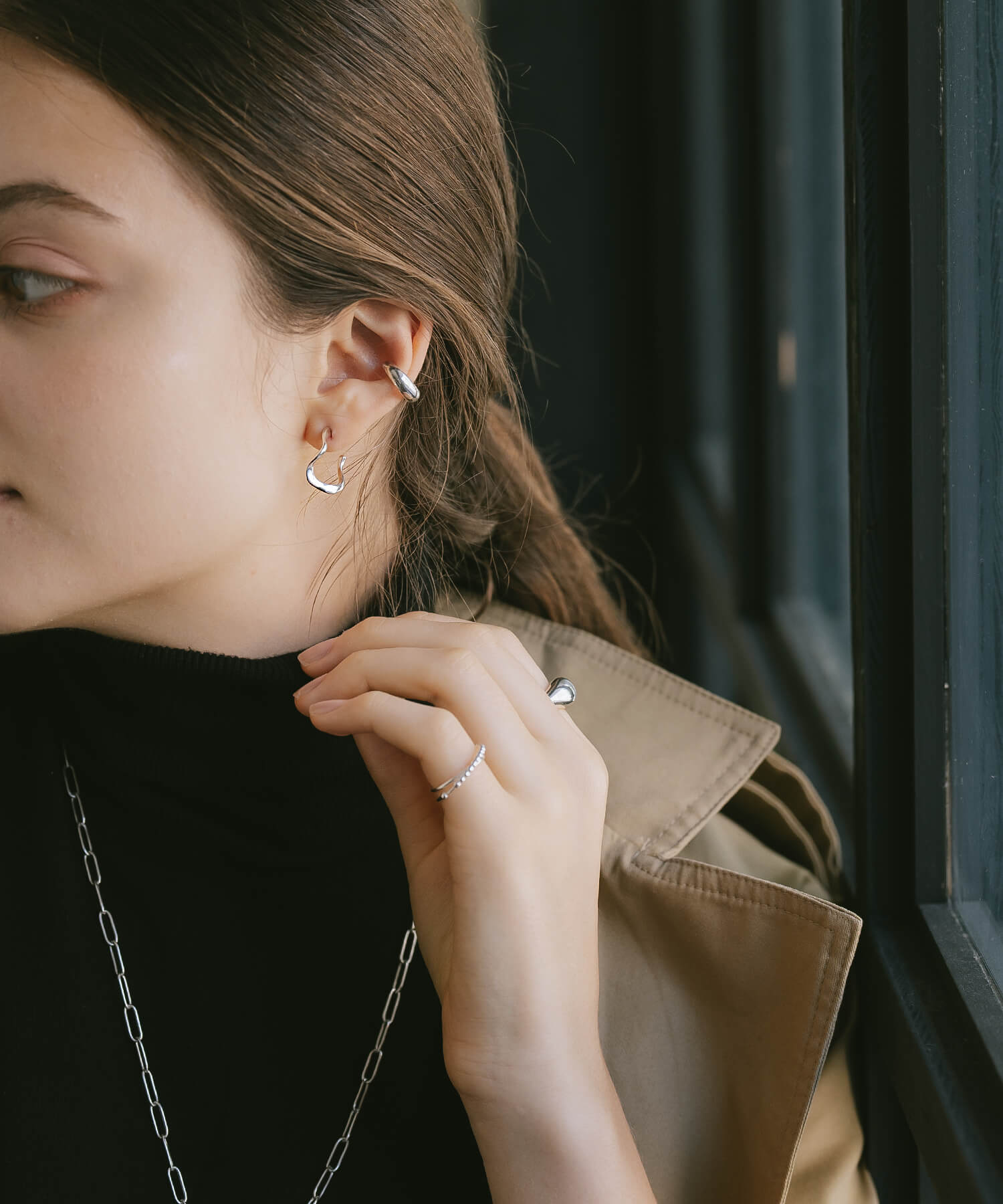 925 Sterling Silver Ripple Drop Earrings | PIELE