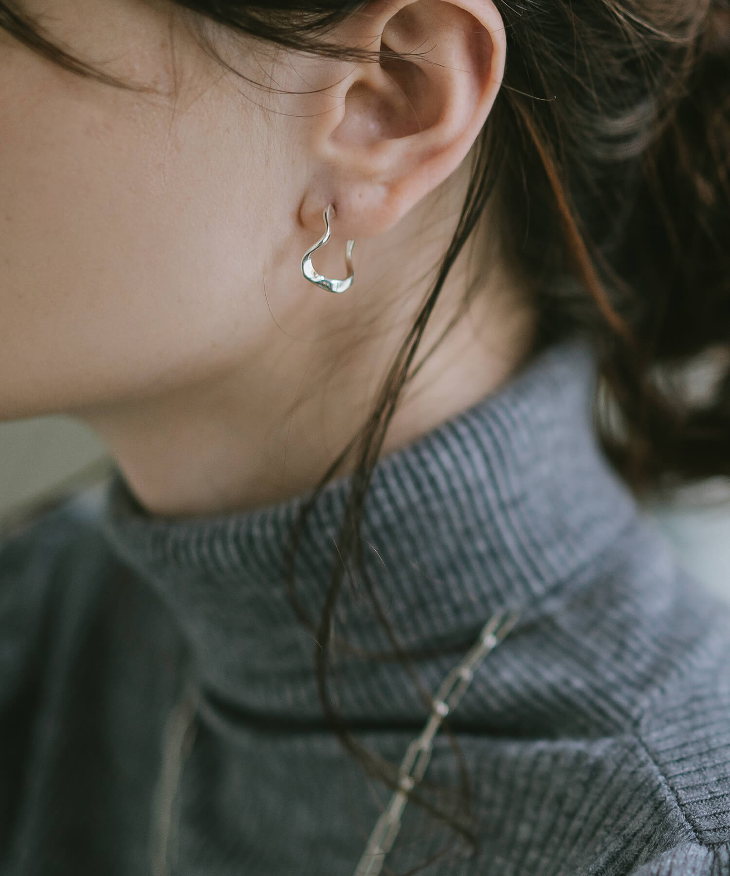 925 Sterling Silver Ripple Drop Earrings | PIELE