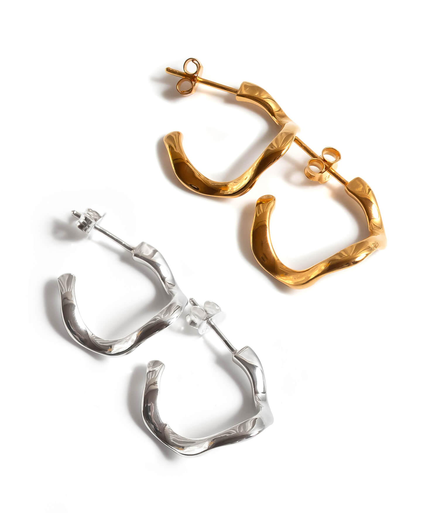 925 Sterling Silver Ripple Drop Earrings | PIELE