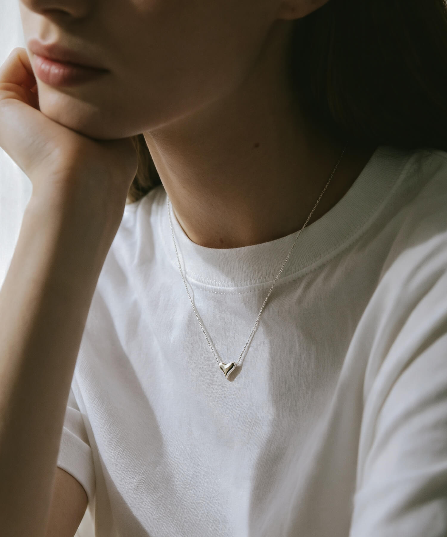 925 Sterling Silver Asymmetric Heart Necklace | PALNE