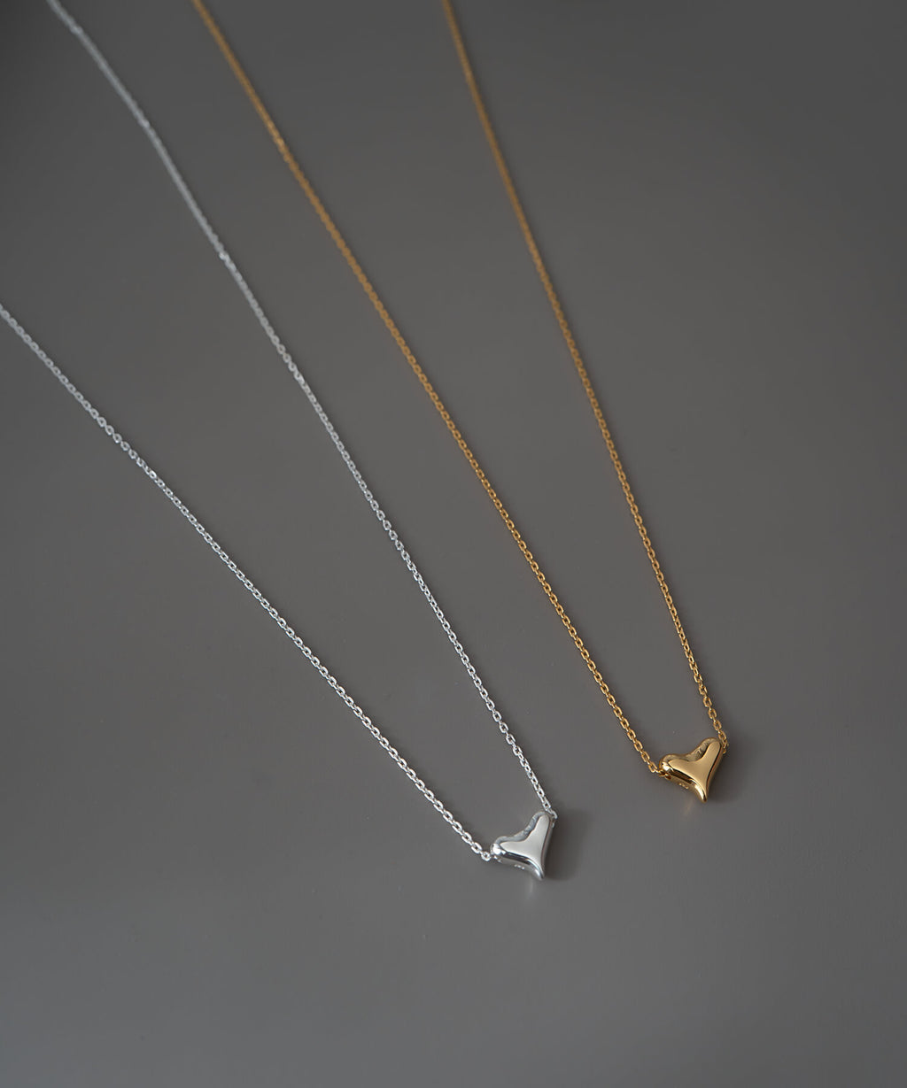 925 Sterling Silver Asymmetric Heart Necklace | PALNE