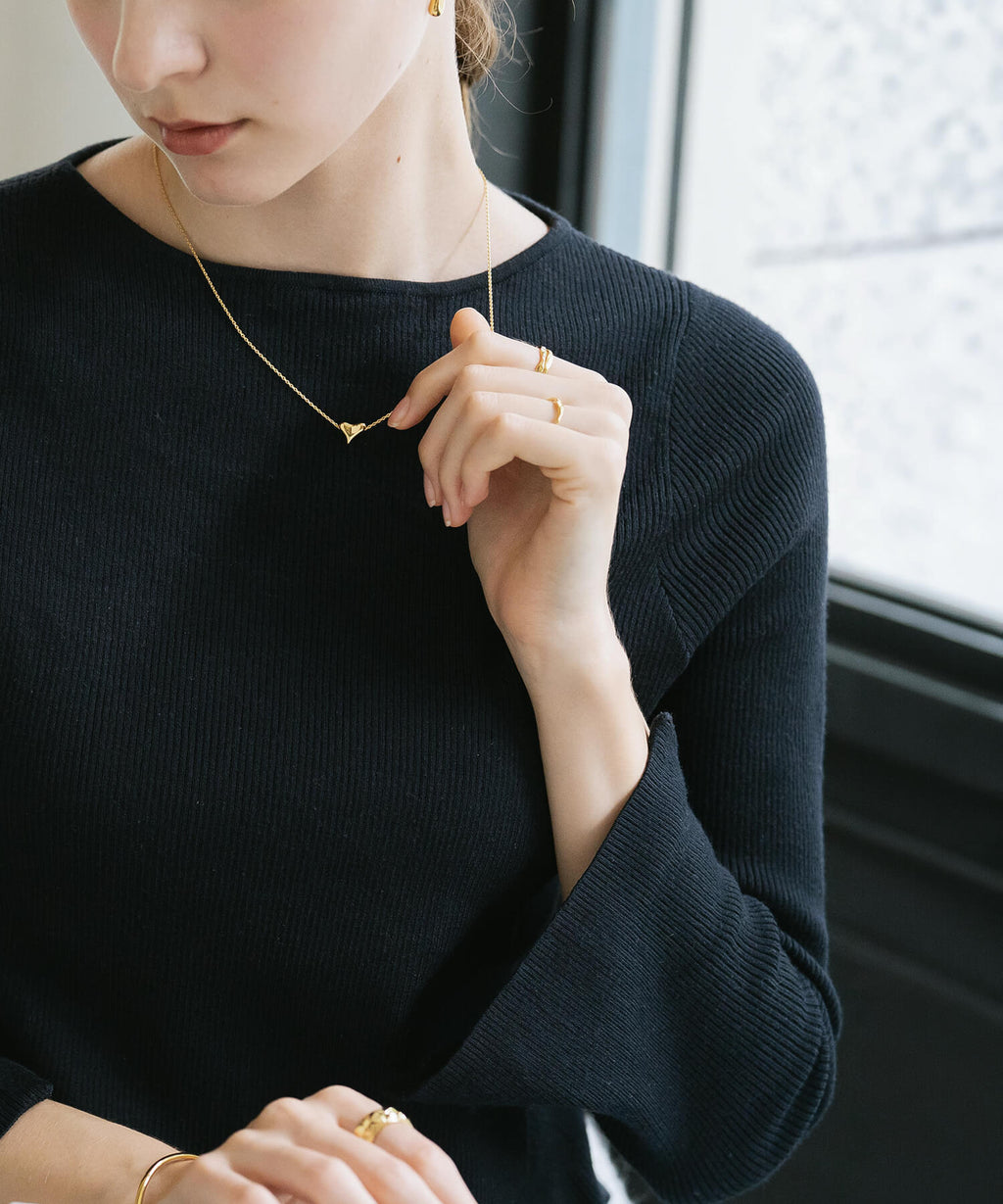 925 Sterling Silver Asymmetric Heart Necklace | PALNE