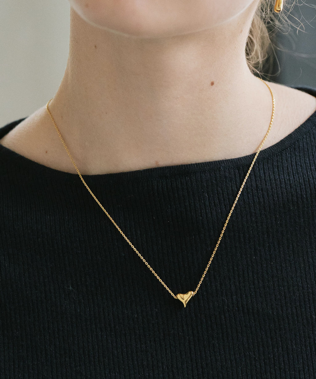 925 Sterling Silver Asymmetric Heart Necklace | PALNE