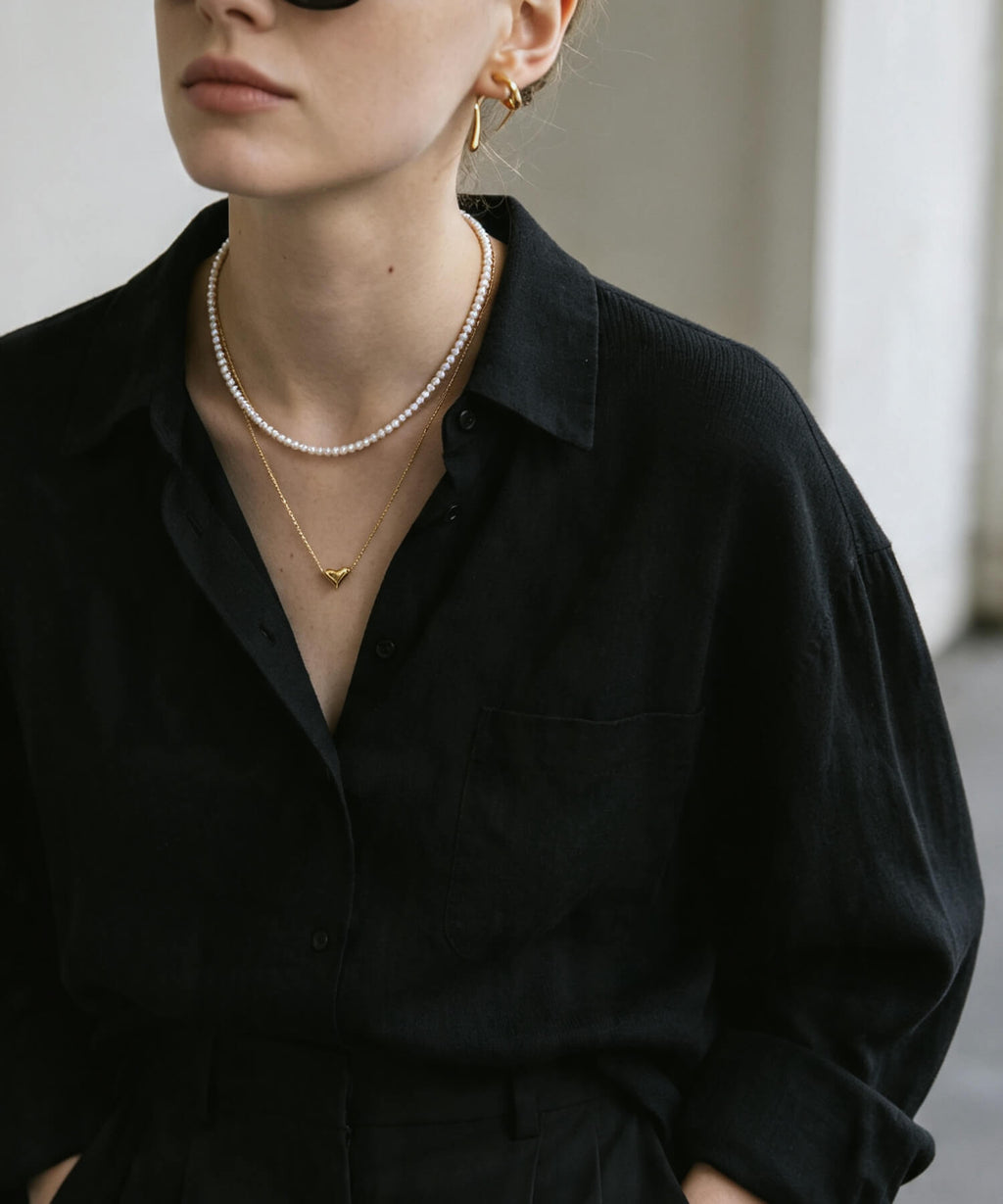 925 Sterling Silver Asymmetric Heart Necklace | PALNE
