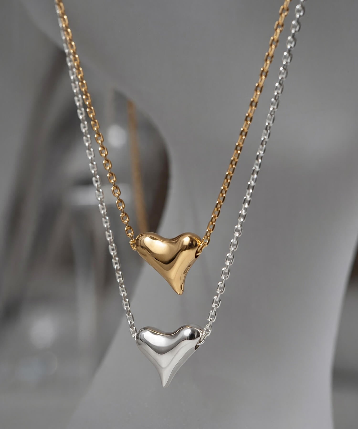 925 Sterling Silver Asymmetric Heart Necklace | PALNE