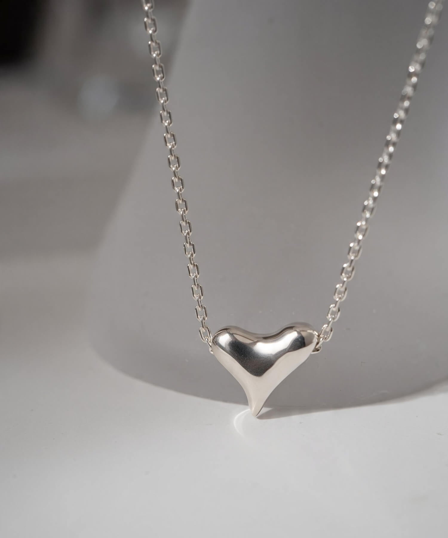 925 Sterling Silver Asymmetric Heart Necklace | PALNE