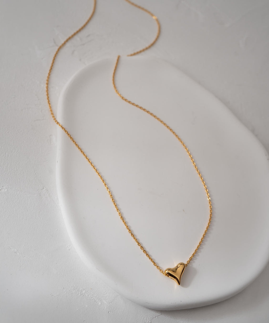 925 Sterling Silver Asymmetric Heart Necklace | PALNE