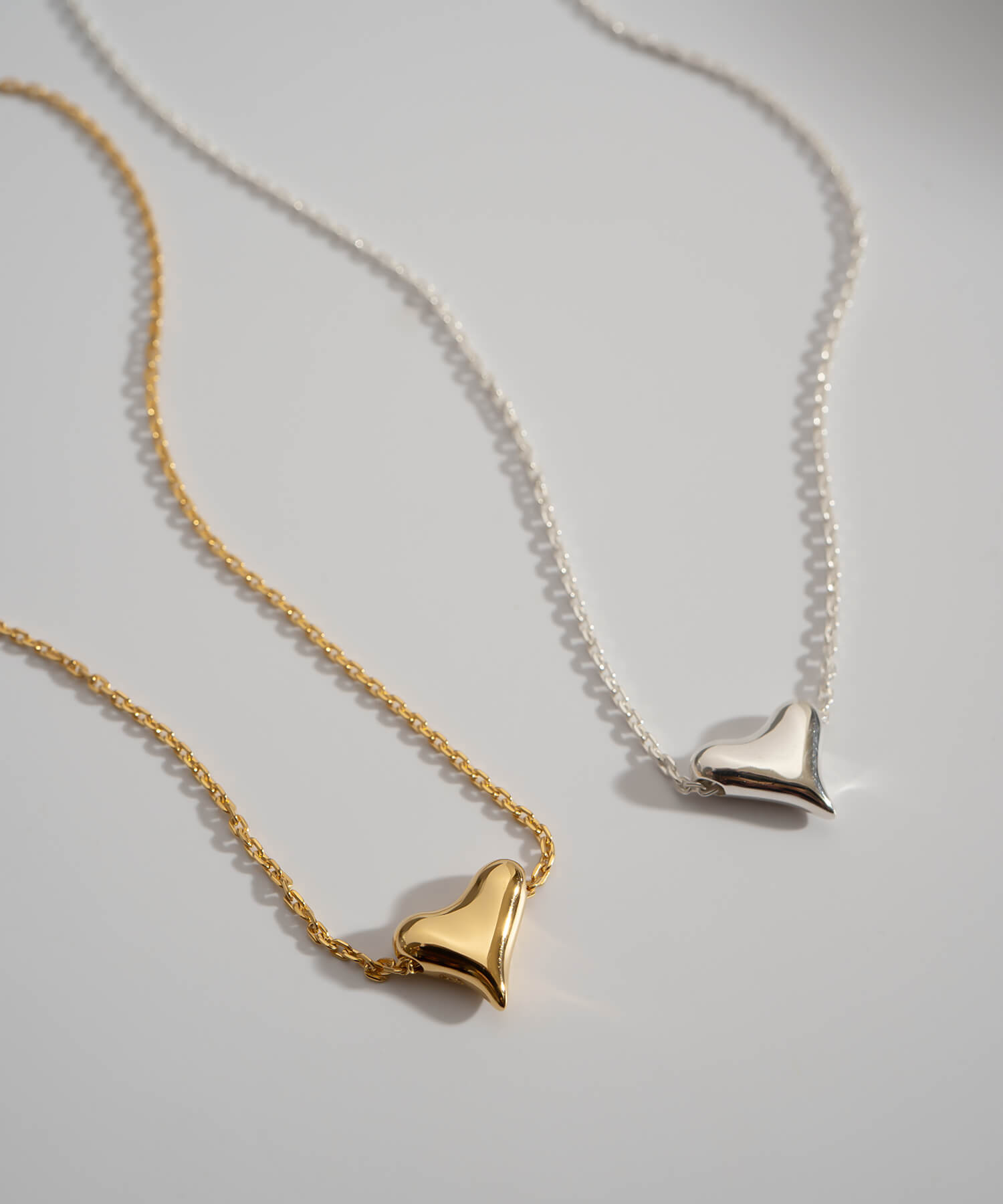 925 Sterling Silver Asymmetric Heart Necklace | PALNE