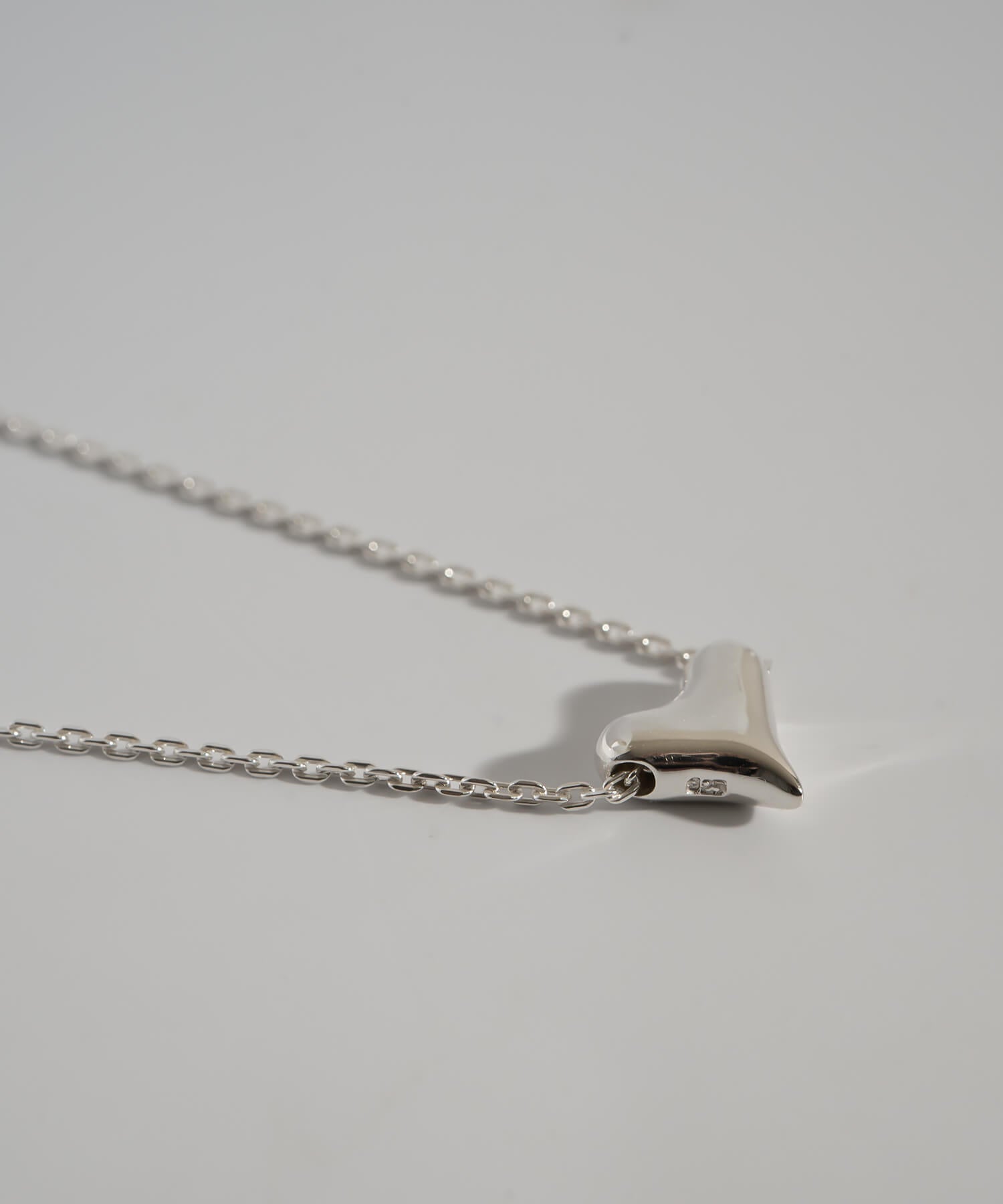 925 Sterling Silver Asymmetric Heart Necklace | PALNE