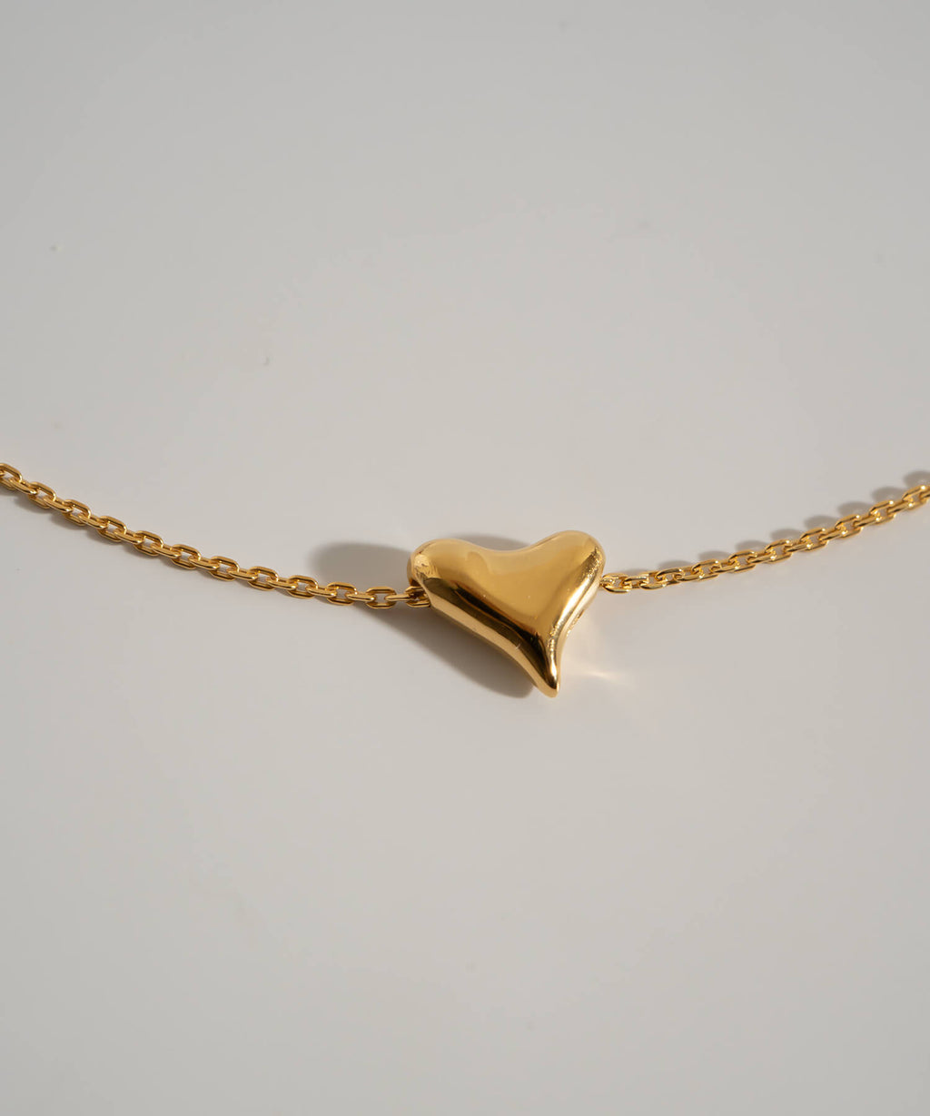 925 Sterling Silver Asymmetric Heart Necklace | PALNE