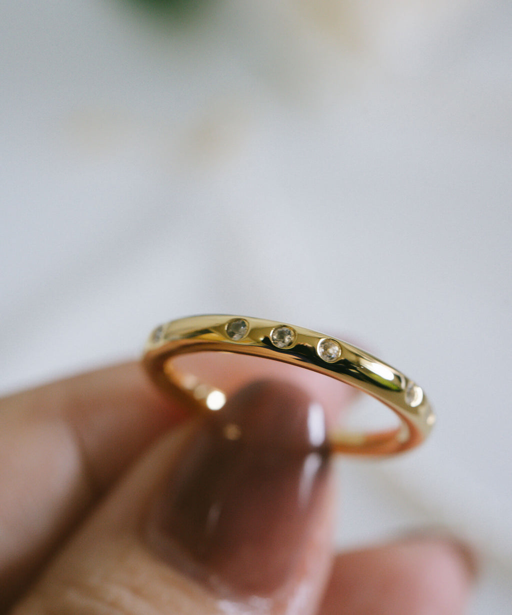 White Topaz Round Ring | PRABAH