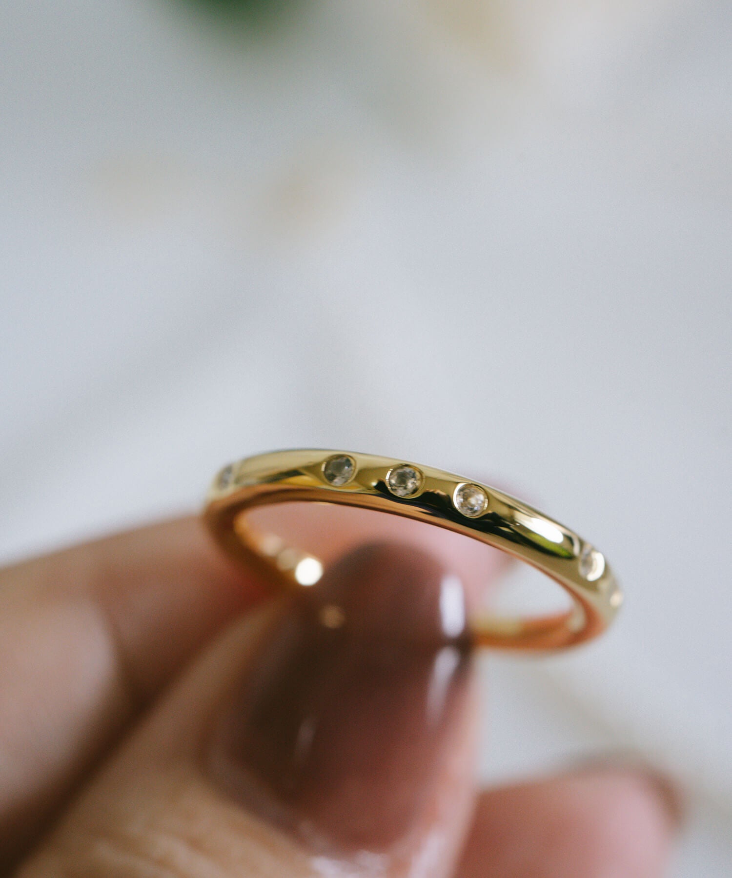 White Topaz Round Ring | PRABAH