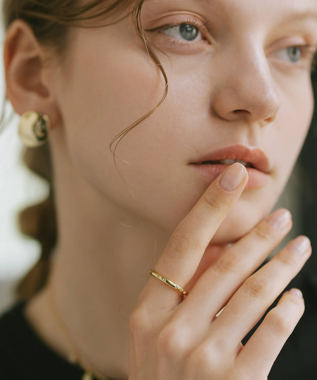 White Topaz Round Ring | PRABAH