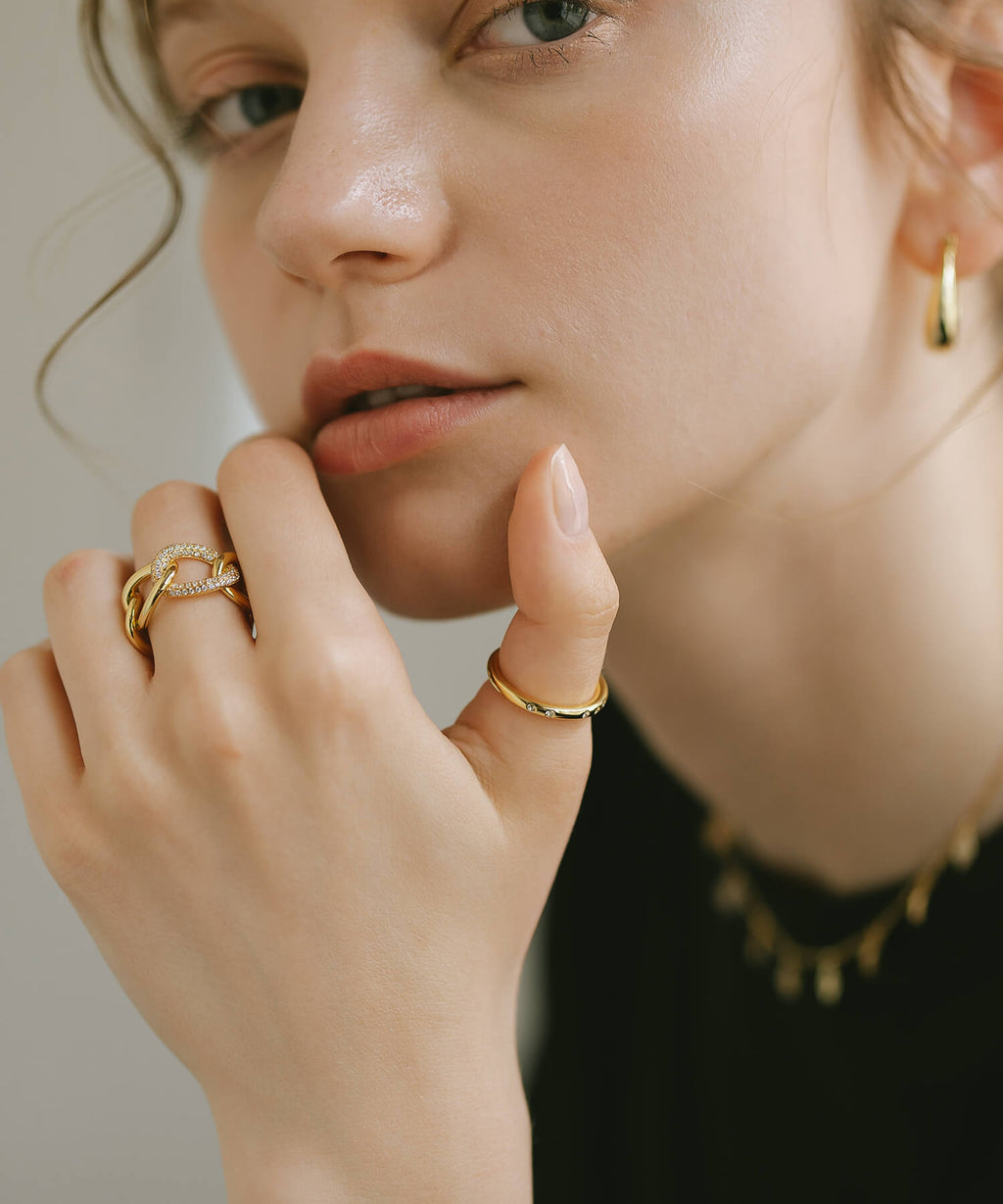 White Topaz Round Ring | PRABAH