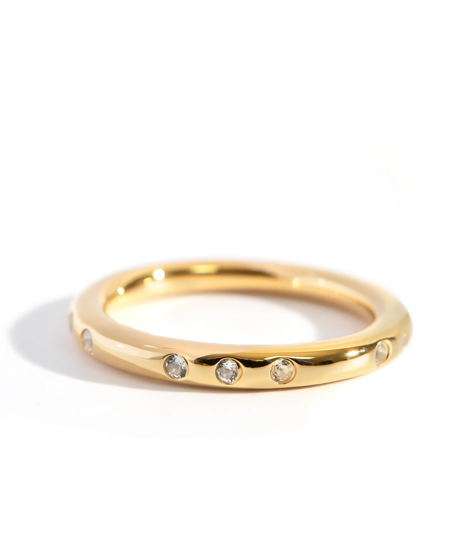 White Topaz Round Ring | PRABAH
