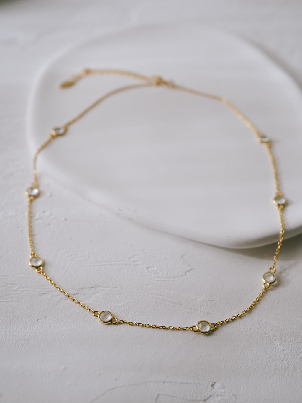 18K Gold Plated Sterling Silver Dewline Choker Necklace | QUINELLE