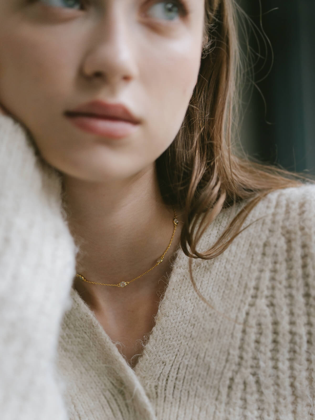 Silver925　Dewline Choker Necklace | QUINELLE