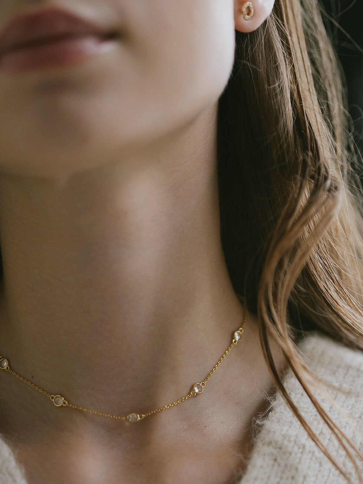 Silver925　Dewline Choker Necklace | QUINELLE