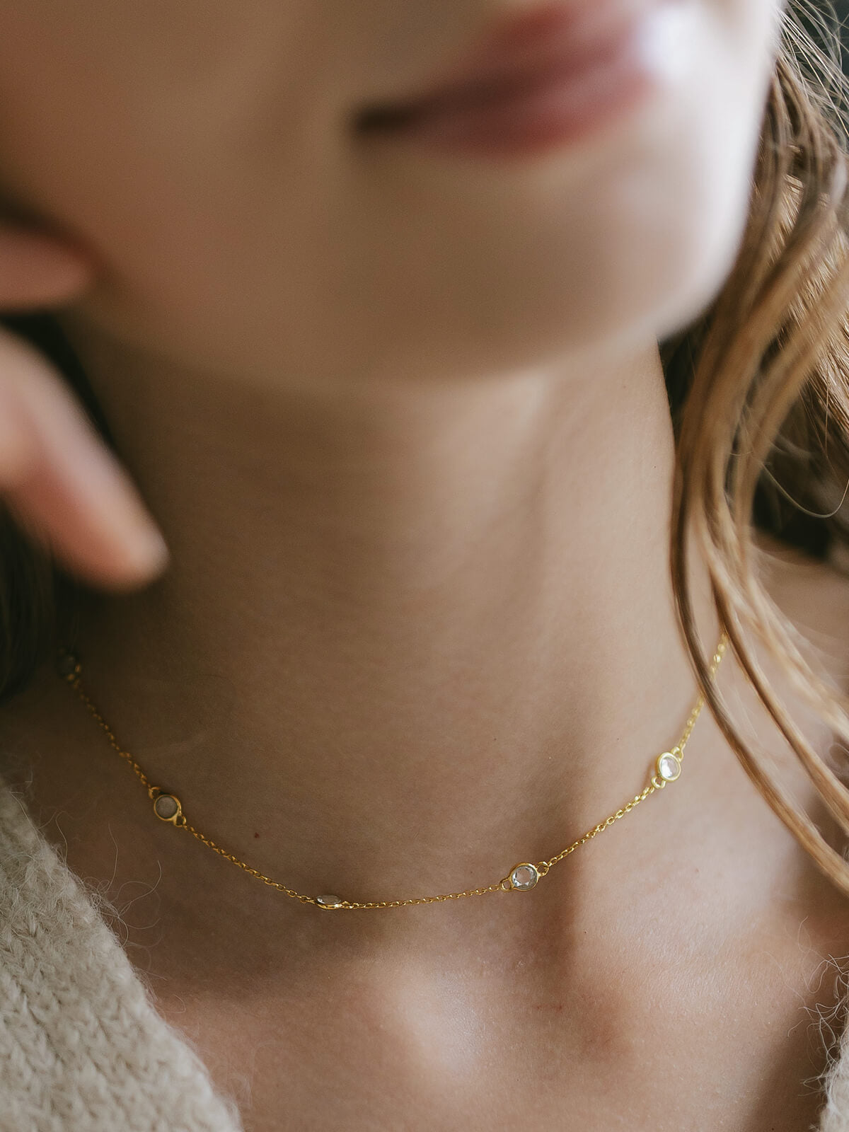 Silver925　Dewline Choker Necklace | QUINELLE