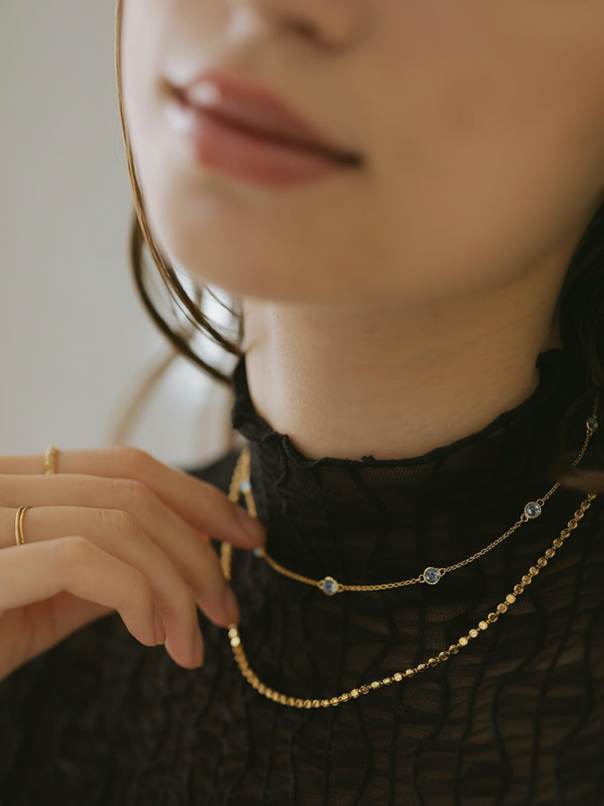 Silver925　Dewline Choker Necklace | QUINELLE