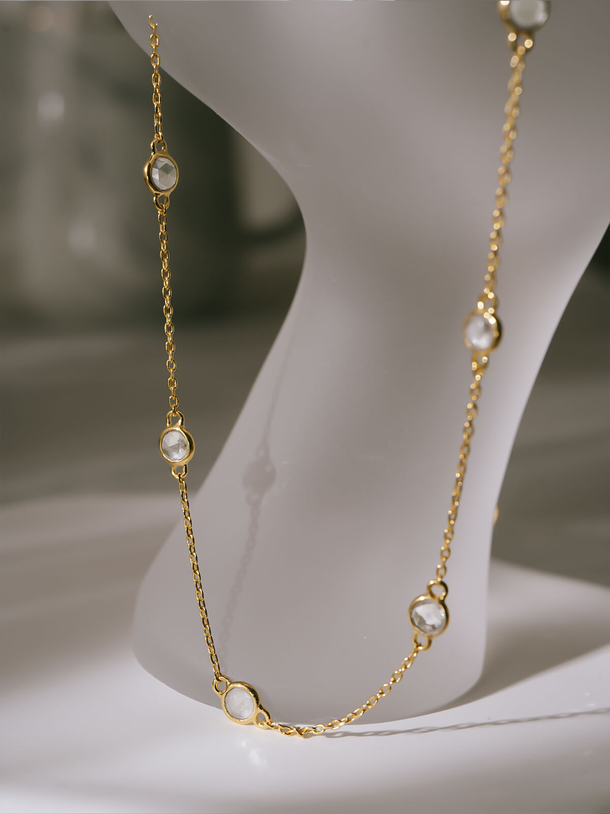 18K Gold Plated Sterling Silver Dewline Choker Necklace | QUINELLE