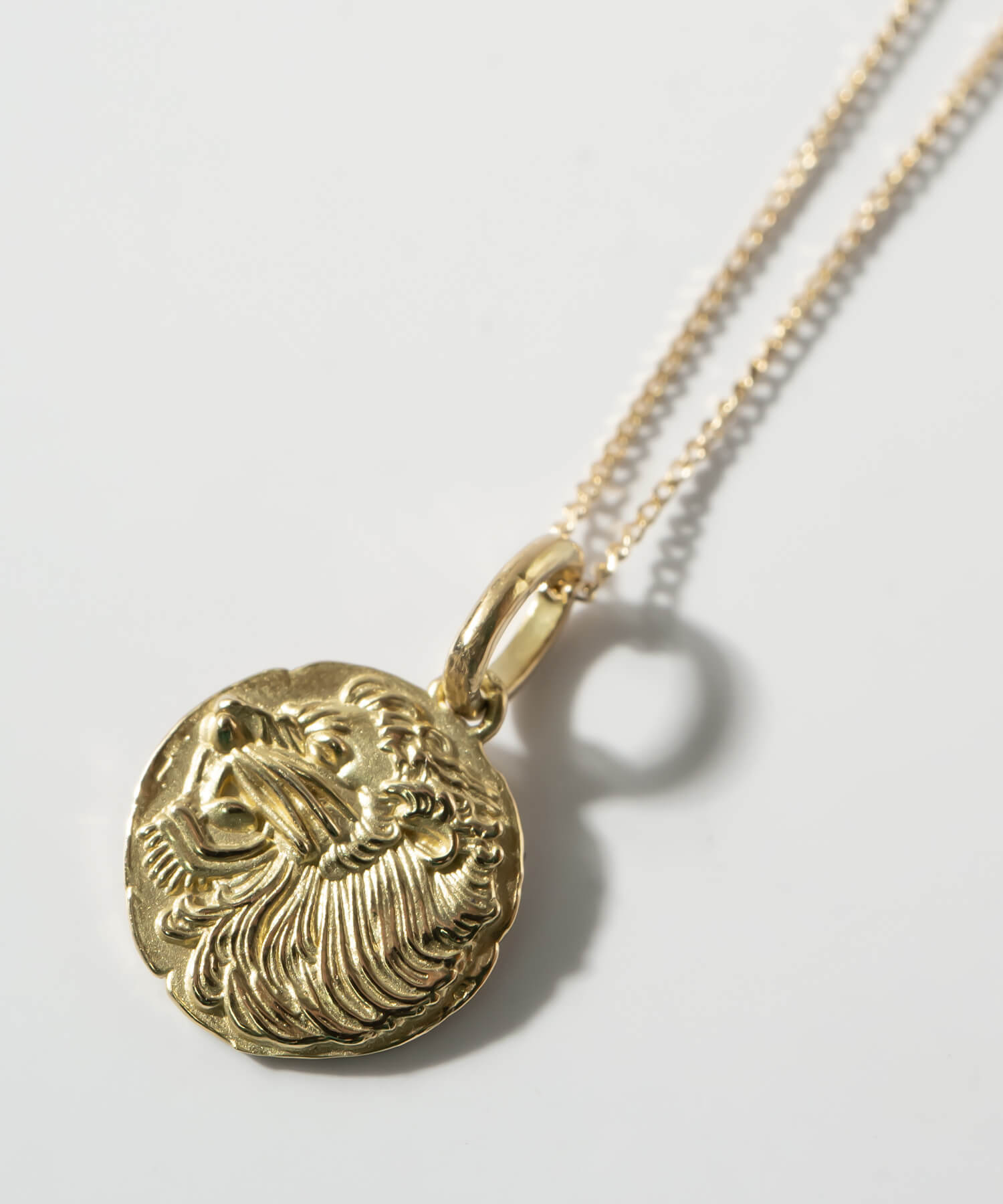 10K Gold Ancient Lion Coin Necklace | RAFOLIO-LEONE