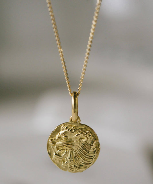 K10 Ancient Lion Coin Necklace | RAFOLIO-LEONE