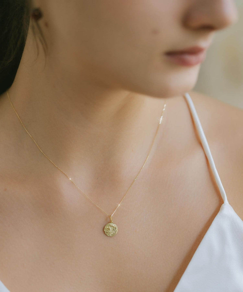 10K Gold Ancient Lion Coin Necklace | RAFOLIO-LEONE