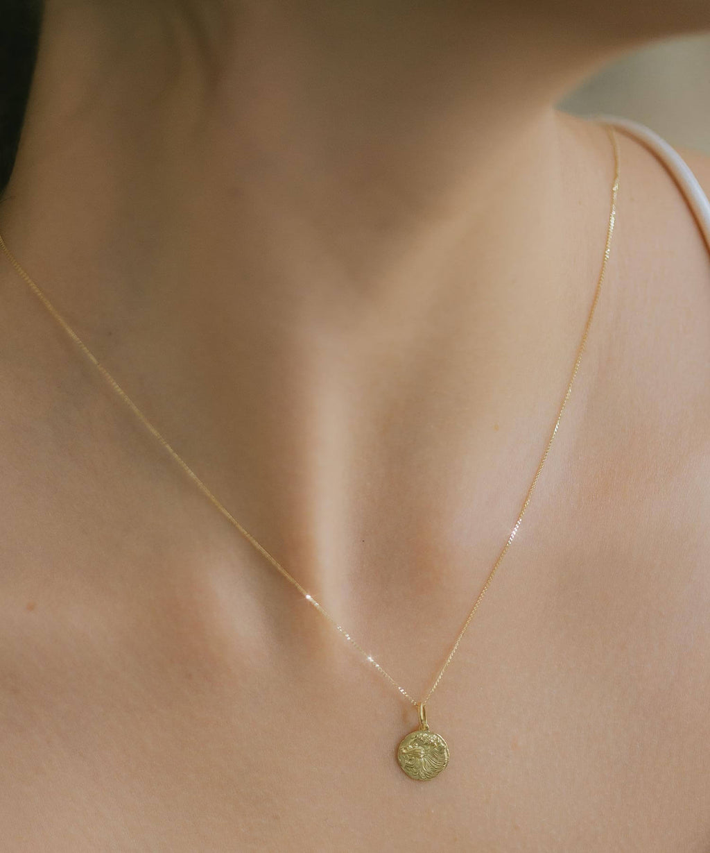 10K Gold Ancient Lion Coin Necklace | RAFOLIO-LEONE