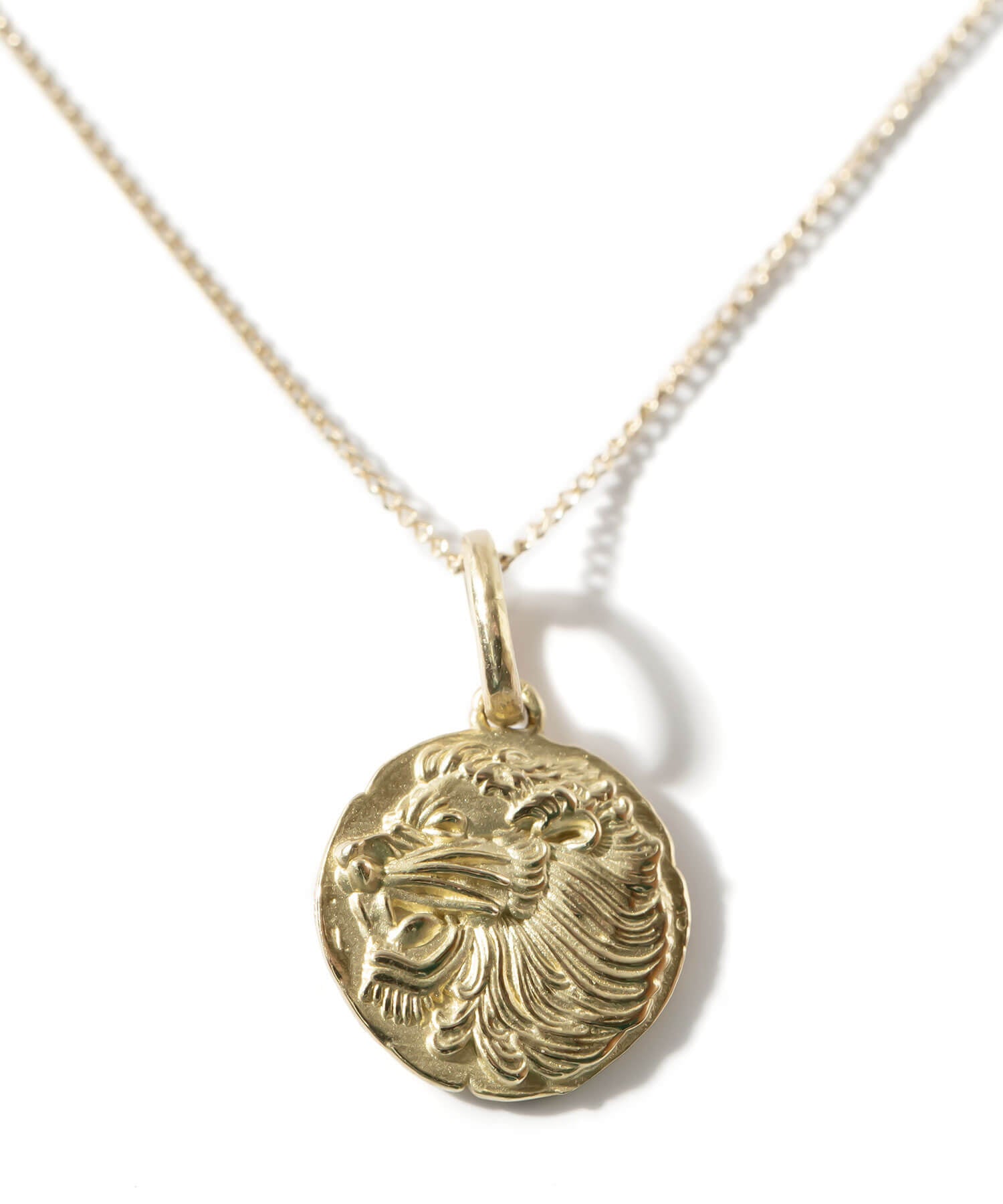 10K Gold Ancient Lion Coin Necklace | RAFOLIO-LEONE