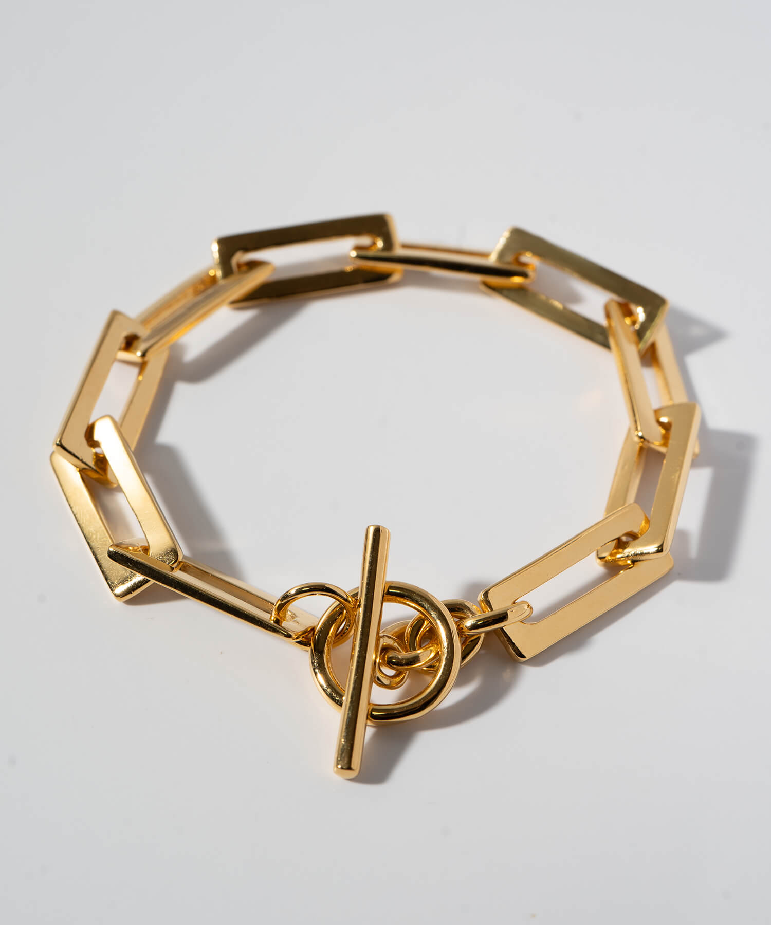 18K Gold Plated Sterling Silver Block Chain Bracelet | RECTANA